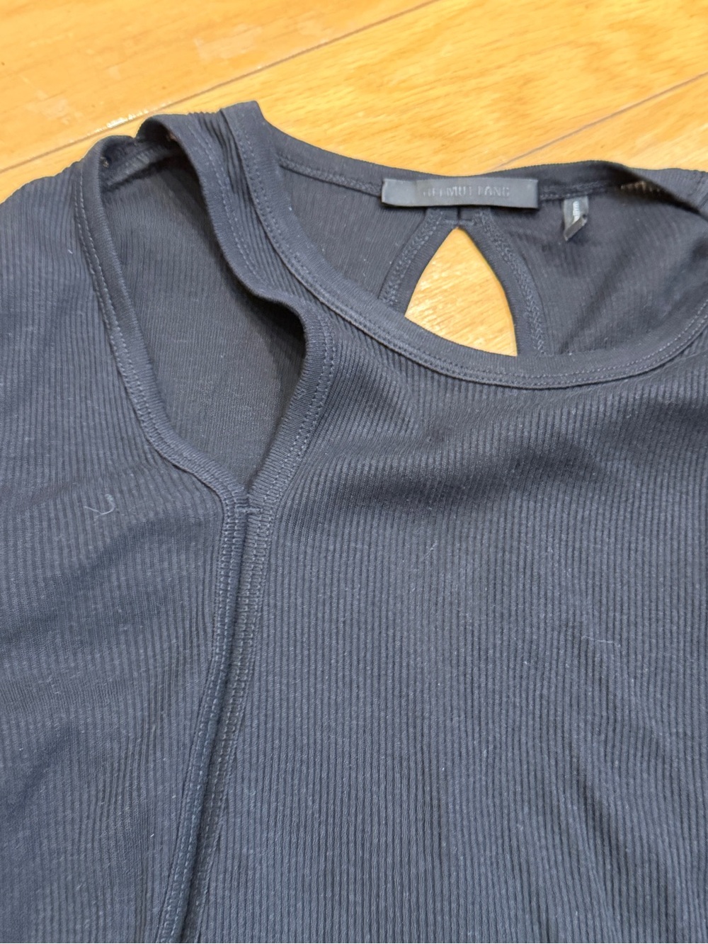 Black Helmut Lang Ribbed Sleeveless Tank Top Sz M